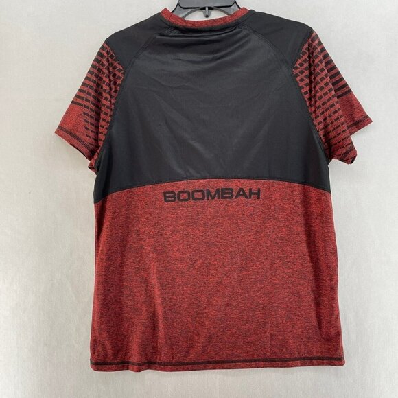 Boombah Shirt Men's Sz M Red Black Heather Crew Neck Casual Active Stretch - Picture 2 of 8